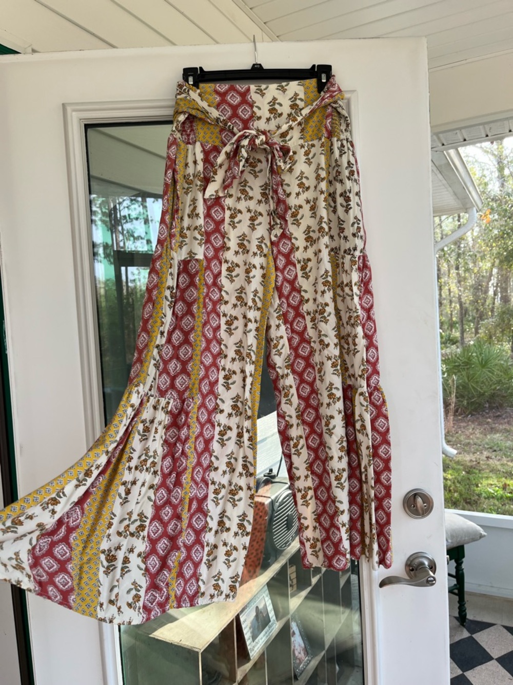 Three Birds Boho Wide Leg Pants | Patchwork Print | Size XL